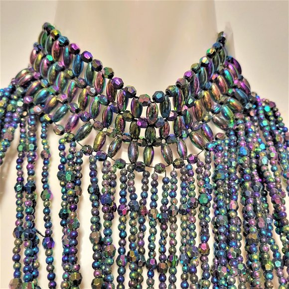 Multilayer Multicolor Sparkly Necklace Statement Necklace Costume Belly Dance - Picture 2 of 13
